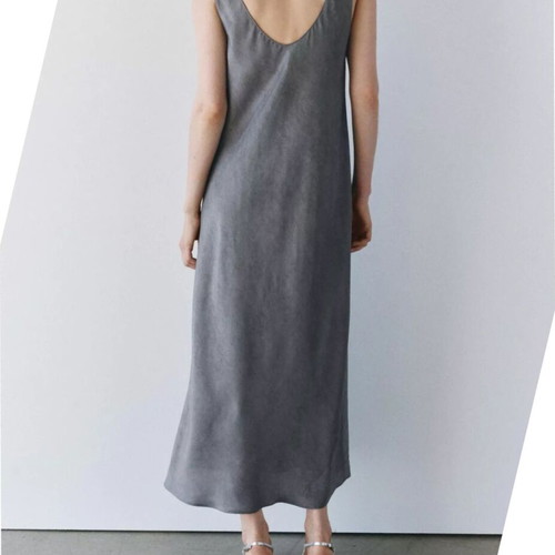 Zara silk dress grey new, 100% silk