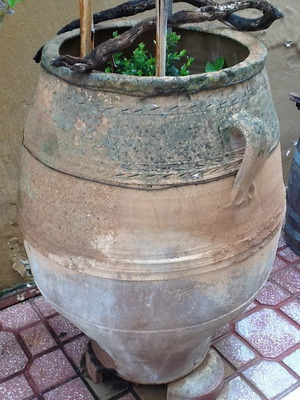 Cretan pithari used, 100 years old, height 1.15m, mouth diameter 0.50m