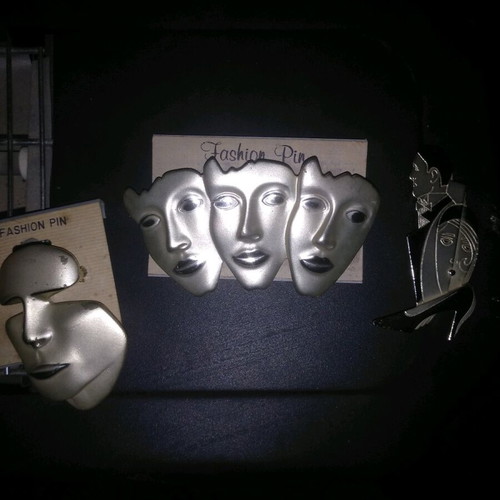 Pins new, silver, set of 3 pieces