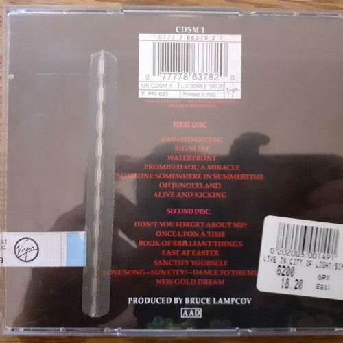 Simple Minds 2CD pack In The City Of Light (Live) & Glittering Prize like new