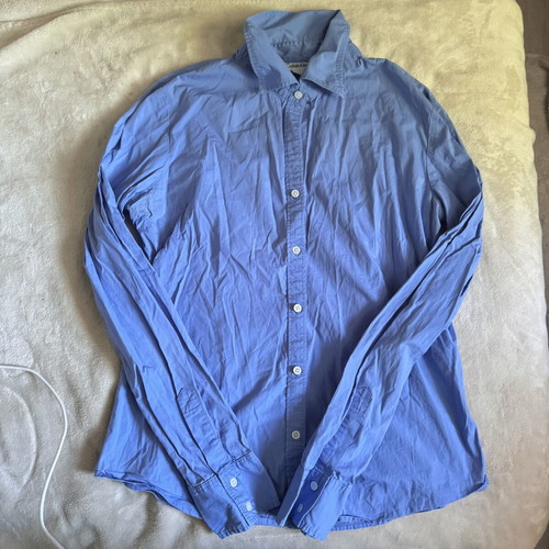 Calvin Klein women's button-up long sleeve shirt size M, blue