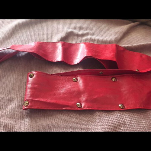 Belt with studs like new, adjustable, red