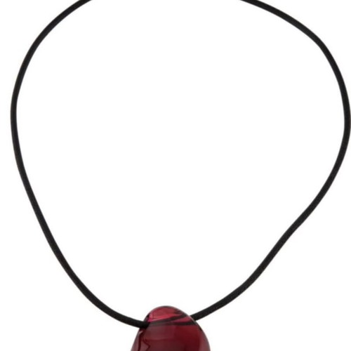 Baccarat Galet Wave Necklace with red crystal new