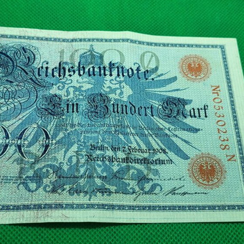 100 Mark 1908 Germany Reichsbanknote banknote used