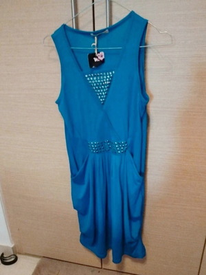 Sushan summer dress new, navy blue, sizes L/XL, with studs