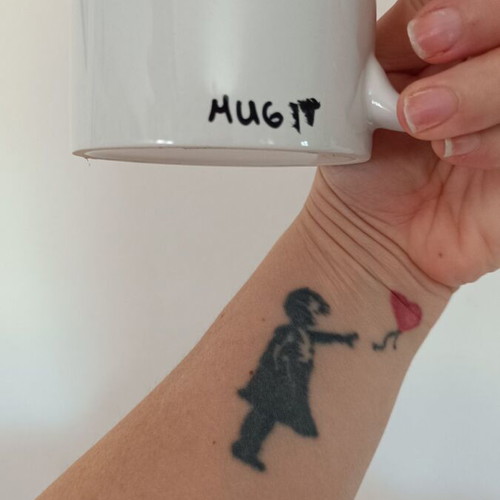 Handmade mug with message "Ξέχνα τον,το μαλακά" white ceramic new