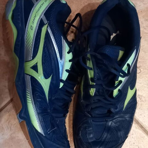 Mizuno leather handball shoes used, size 46.5, blue