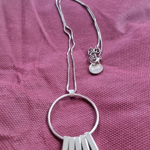 Steel necklace with stones like new