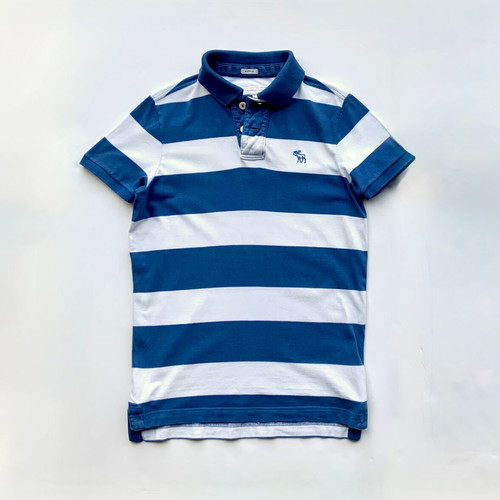 Abercrombie & Fitch Men's Short Sleeve Polo Rugby Striped Shirt Used Size S