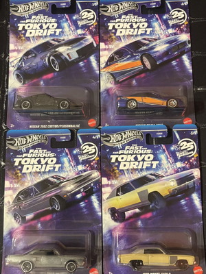 Hot Wheels Fast & Furious Tokyo Drift Silver Series σετ 4 καινούργια
