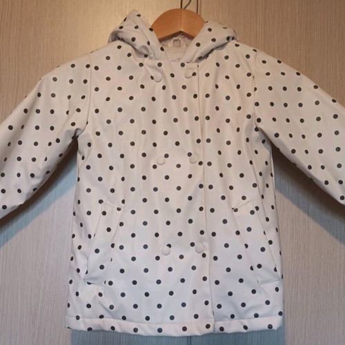 Zara waterproof jacket for girls, size 110, like new, white