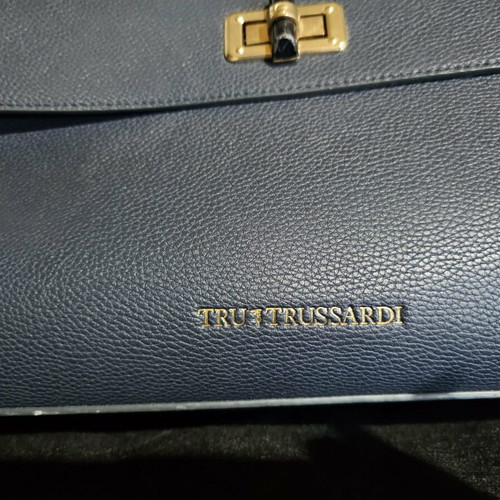 Trussardi large blue shoulder bag