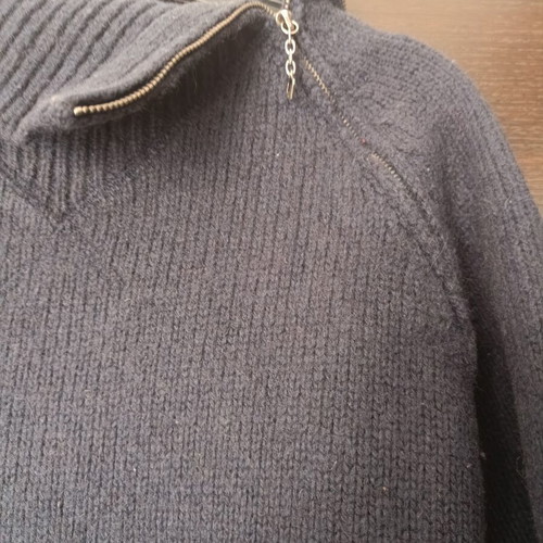 Diesel blue wool sweater like new with shoulder zipper