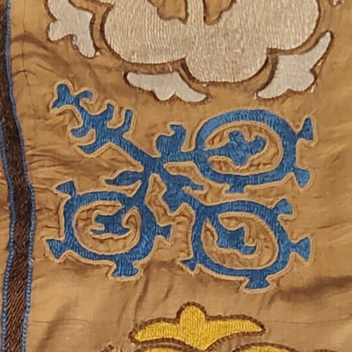 Embroidered silk fabric section from emperor or king's costume, used
