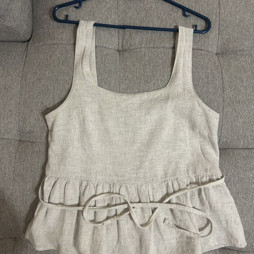 Linen summer top, beige, size M / 38 / 10