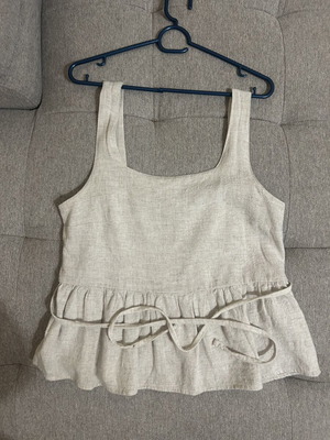 Linen summer top, beige, size M / 38 / 10