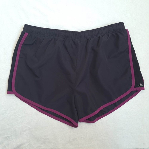 Alo Yoga women's sports shorts size L, black and purple