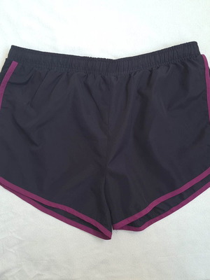 Alo Yoga women's sports shorts size L, black and purple