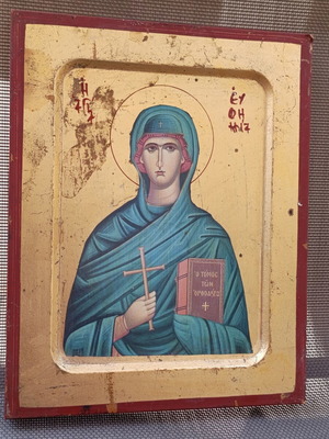 Vintage icon of Saint Euphemia 23x19 cm