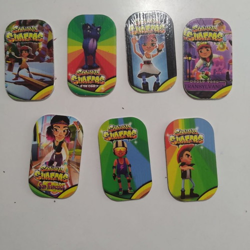 Subway Surfers caps used, set of 7 pieces