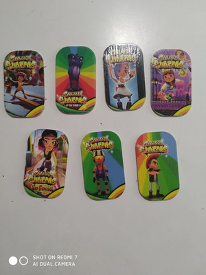 Subway Surfers caps used, set of 7 pieces