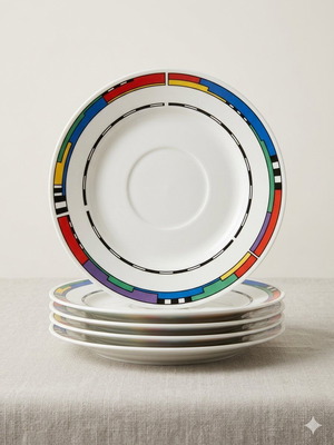 Set of 4 porcelain plates new
