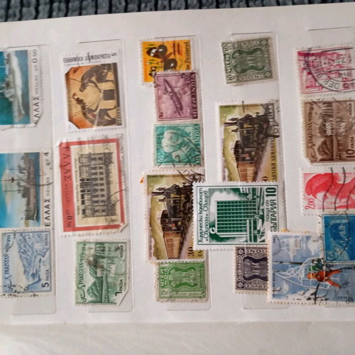 Stamps used, collection of 300+ pieces with album