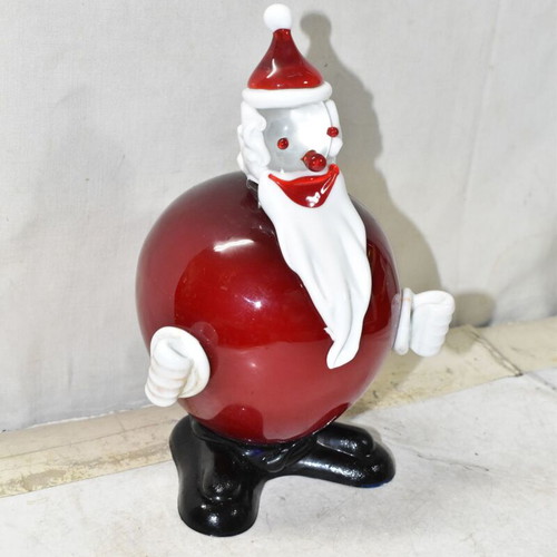Vintage handmade glass Santa Claus figurine used
