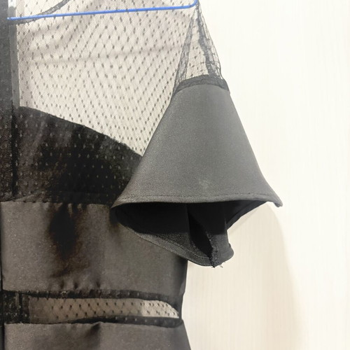 Black evening dress like new with lace and taffeta, sizes M-L