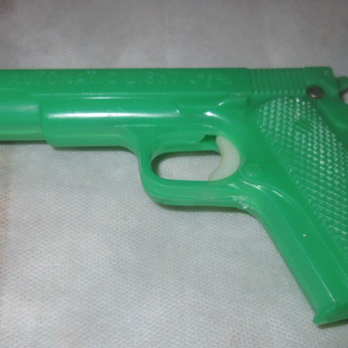 Greek Plastic Toy Gun Flashlight Automatic Light like new