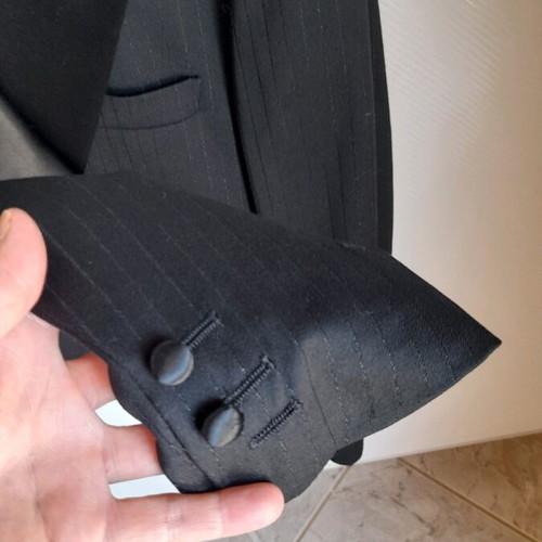 Woman's suit jacket used, black with satin parts, size M
