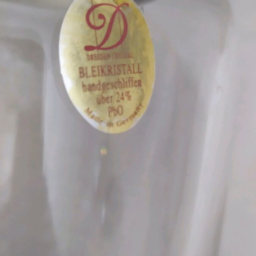Decorative crystal vase used with small chip on rim