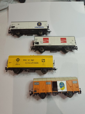 Fleischmann HO commercial train wagons, set of 4