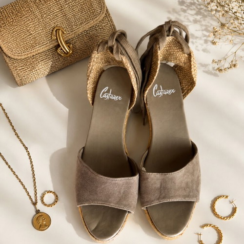 Castaner wedge espadrilles size 40, like new, beige suede leather