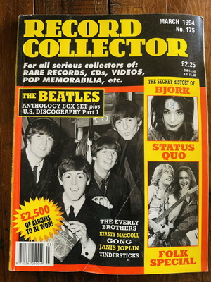 Περιοδικό Record Collector Τεύχος 175 Μάρτιος 1994 μεταχειρισμένο, Beatles Bjork