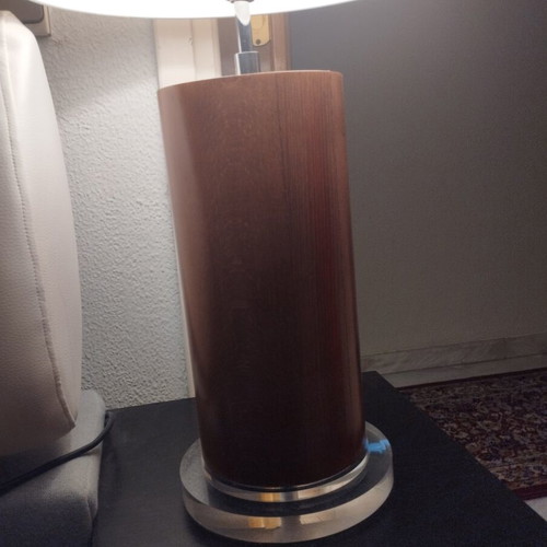 Wooden lamp with base like new, dimensions 79x13 cm
