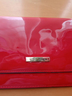 Wallet like new with mark, red patent leather