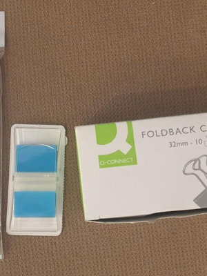 Stationery set new with paper clips foldback clips sticky notes