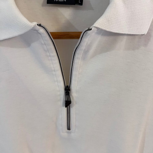 New Man white shirt with zipper, like new, size L