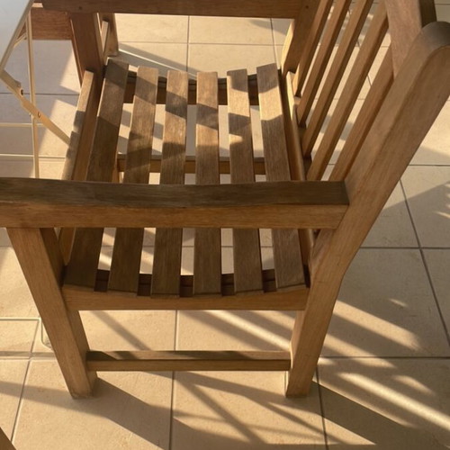 Wooden chairs, set of 3, for veranda or garden