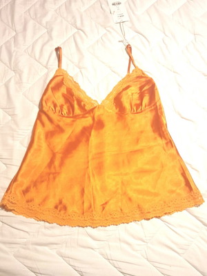 NkD πορτοκαλί σατέν τοπ μέγεθος Large Nazezhda Clothing καινούργιο