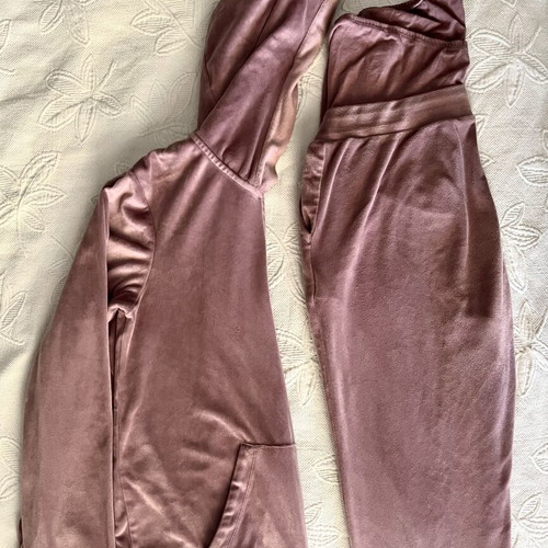 Esmara velvet maternity tracksuit set pink with black pregnancy leggings gift used