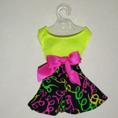 Vintage Barbie dress like new with neon colors and 90s pattern