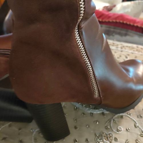 Camel boots size 38 like new, combination of eco leather and suede