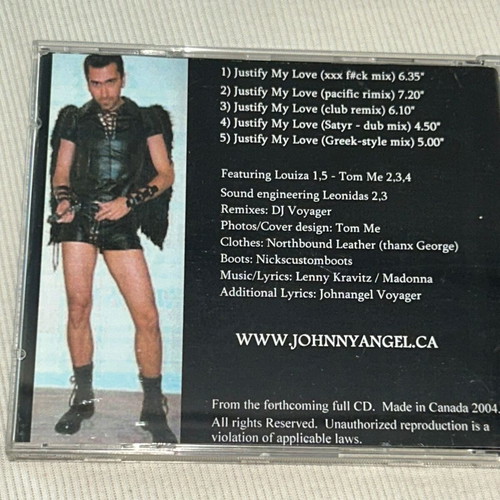 Johnny Angel Justify My Love CD single like new, electronic