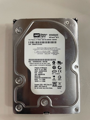 Western Digital 640GB 3.5” HDD used, in excellent condition
