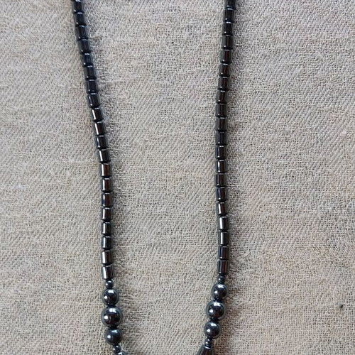 Hematite necklace like new with dolphin pendant