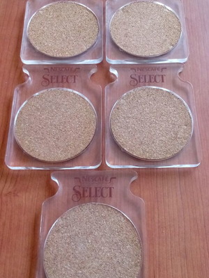 Nescafé Select set of five acrylic coasters with cork like new