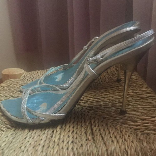 Esthissis silver sandals used, size 38
