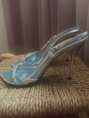Esthissis silver sandals used, size 38